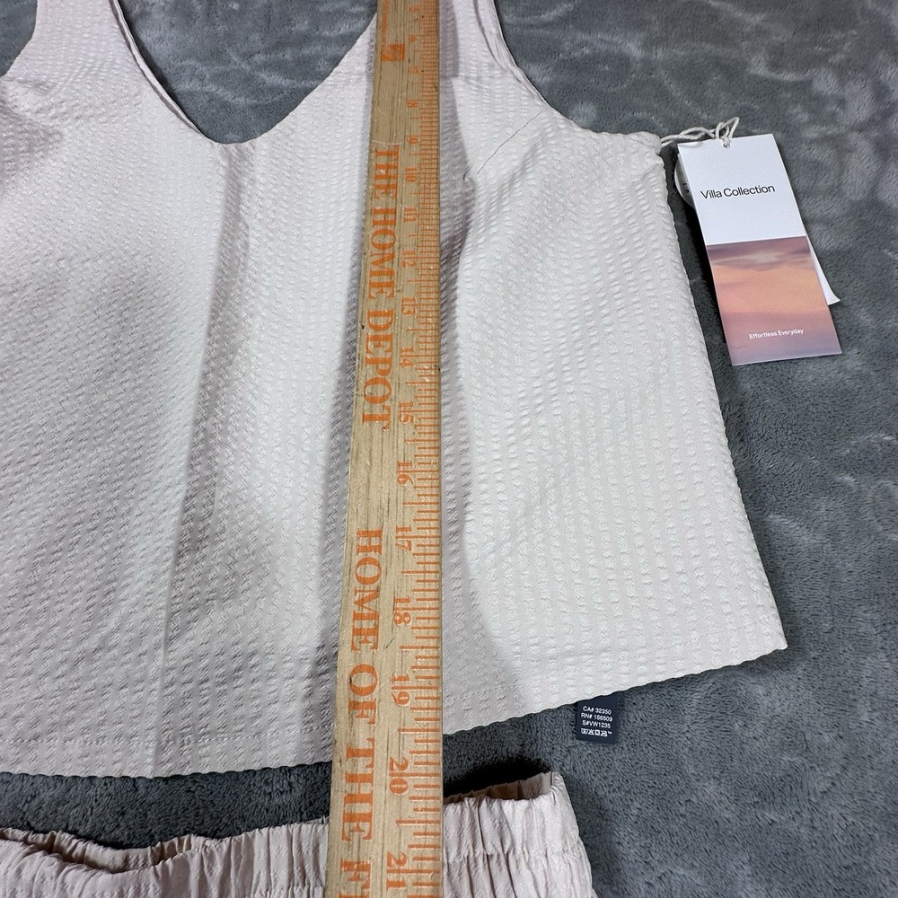 VUORI Villa Textured Short + Crop Tank Set Milkweed Neutral Small 4 Way Stretch - Picture 5 of 13